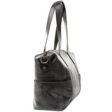 Shopper Schultertasche Henkeltasche Damen Handtasche Leder dunkelgrau LE0061