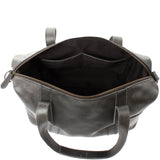 Shopper Schultertasche Henkeltasche Damen Handtasche Leder dunkelgrau LE0061