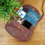 kleine Umhängetasche Ledertasche Damentasche Schultertasche Leder braun LE3047