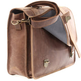 Aktentasche Lehrertasche Businesstasche Damen Herren Leder braun LE3043