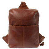 Crossbag Bodybag Lederrucksack Freizeit Rucksack Damen Herren Leder braun LE1029