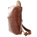 Crossbag Bodybag Lederrucksack Freizeit Rucksack Damen Herren Leder braun LE1029