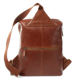 Crossbag Bodybag Lederrucksack Freizeit Rucksack Damen Herren Leder braun LE1029