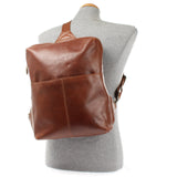 Crossbag Bodybag Lederrucksack Freizeit Rucksack Damen Herren Leder braun LE1029