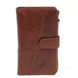 große Geldbörse Damen Portemonnaie Leder braun LE9017