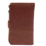 große Geldbörse Damen Portemonnaie Leder braun LE9017