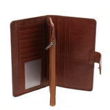 große Geldbörse Damen Portemonnaie Leder braun LE9017