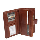 große Geldbörse Damen Portemonnaie Leder braun LE9017