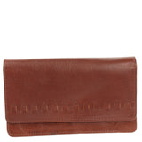 Geldbörse Damen Clutch Portemonnaie Leder braun LE9016