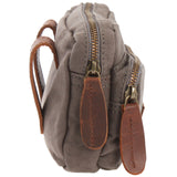 Gürteltasche Bauchtasche Canvas Rindsleder grau LE3037