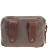 Gürteltasche Bauchtasche Canvas Rindsleder grau LE3037