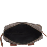 Gürteltasche Bauchtasche Canvas Rindsleder grau LE3037