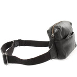 Gürteltasche Bauchtasche Hüfttasche Damen Herren Nappa Leder schwarz LE9029