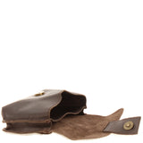 Gürteltasche Bauchtasche Hüfttasche Damen Herren Rindsleder dunkelbraun LE9005