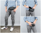 Gürteltasche Bauchtasche Hüfttasche Festivaltasche Büffelleder schwarz LE9015