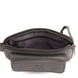 Gürteltasche Bauchtasche Hüfttasche Festivaltasche Büffelleder schwarz LE9015