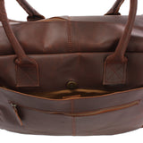 Handgepäck Arbeitstasche Ledertasche Damen Herren Leder braun LE2007