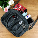 Schultertasche Handtasche Henkeltasche Damen Leder grau LE0046