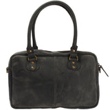 Schultertasche Handtasche Henkeltasche Damen Leder grau LE0046