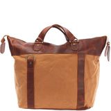 Henkeltasche Damentasche Canvas Leder cognac LE0043