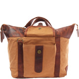 Henkeltasche Damentasche Canvas Leder cognac LE0043