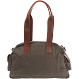 Schultertasche Damentasche Canvas Leder grau LE0042