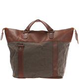 Henkeltasche Schultertasche Canvas Leder grau LE0043