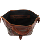 Henkeltasche Schultertasche Canvas Leder grau LE0043