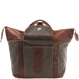 Henkeltasche Schultertasche Canvas Leder grau LE0043