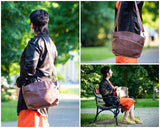 Umhängetasche Schultertasche Freizeittasche Leder braun LE3050