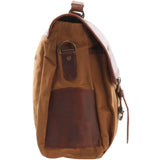 Messenger Bag Din A4 Kuriertasche Leder Canvas cognac LE3018