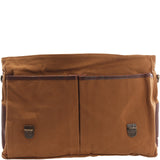 Messenger Bag Din A4 Kuriertasche Leder Canvas cognac LE3018