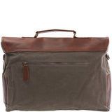 Messenger Bag Din A4 Kuriertasche Leder Canvas grau LE3018
