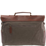 B-Ware Messenger Bag Din A4 Kuriertasche Leder Canvas grau LE3018