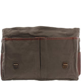 Messenger Bag Din A4 Kuriertasche Leder Canvas grau LE3018