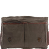 B-Ware Messenger Bag Din A4 Kuriertasche Leder Canvas grau LE3018