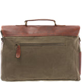 Messenger Bag Din A4 Kuriertasche Leder Canvas grün LE3018