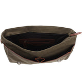Messenger Bag Din A4 Kuriertasche Leder Canvas grün LE3018