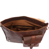 Messenger Bag Collegetasche DIN A4 Kuriertasche Leder braun LE3032
