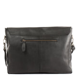 Messenger Bag Collegetasche DIN A4 Kuriertasche Leder schwarz LE3032