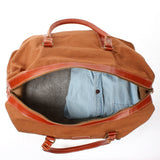 Reisetasche Weekender Handgepäck Leder Canvas cognac LE2010