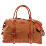 Reisetasche Weekender Handgepäck Leder Canvas cognac LE2010