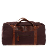 große Reisetasche Weekender Handgepäck Canvas Leder 53cm mokka LE2020