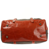 Reisetasche Weekender Handgepäck Leder Canvas grau LE2010