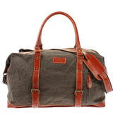 Reisetasche Weekender Handgepäck Leder Canvas grau LE2010