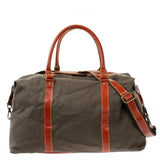 Reisetasche Weekender Handgepäck Leder Canvas grau LE2010