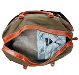 Reisetasche Weekender Handgepäck Leder Canvas grün LE2010