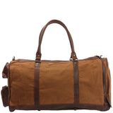 Reisetasche Weekender Sporttasche Leder Canvas 55cm cognac LE2017