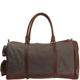Reisetasche Weekender Sporttasche Damen Herren Leder Canvas 55cm grau LE2017