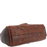 Reisetasche Weekender Sporttasche Damen Herren Leder Canvas 55cm grau LE2017